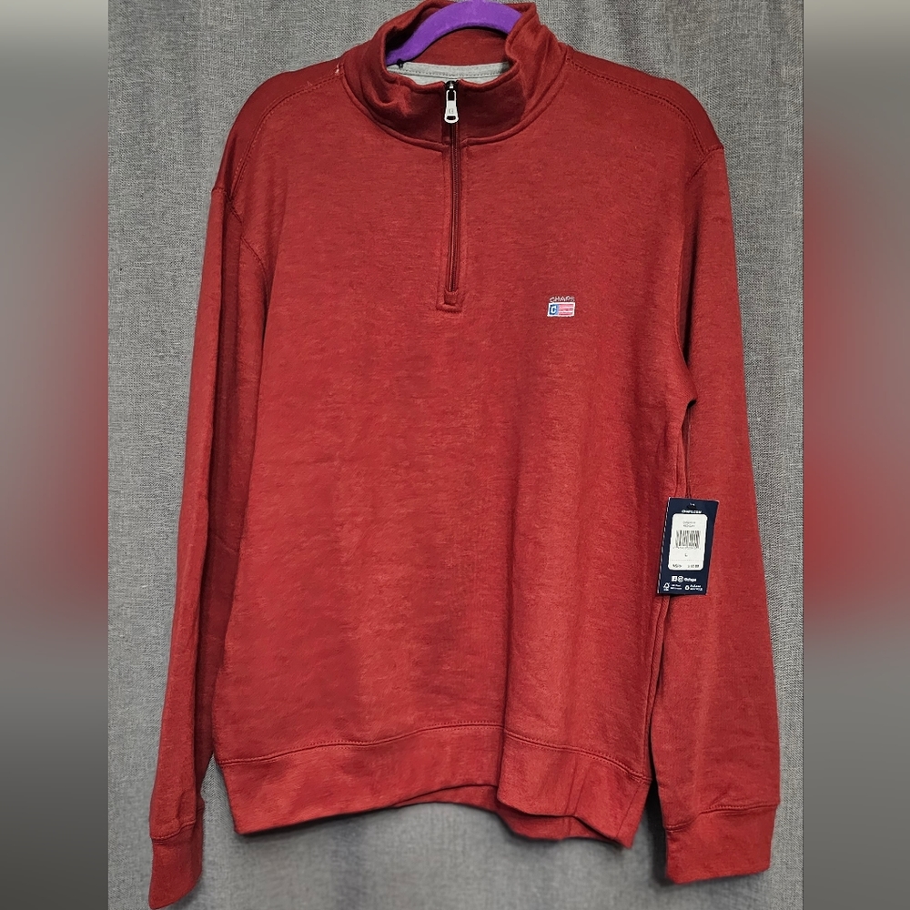 Chaps Everyday Quarter Zip Fleece Men's Size Large Red Clay New Classic Soft